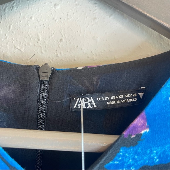 Zara Floral Print Draped Ruched Mini Dress/Sz:XS/NWT - Picture 8 of 13